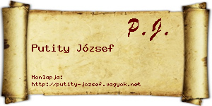 Putity József névjegykártya